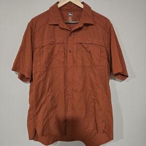 Men's Rust Button Up Top